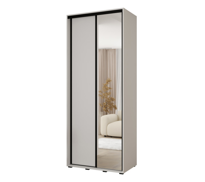 Szafa przesuwna VADO 3 45 x 120 cm, biały /biały/czarny 849582