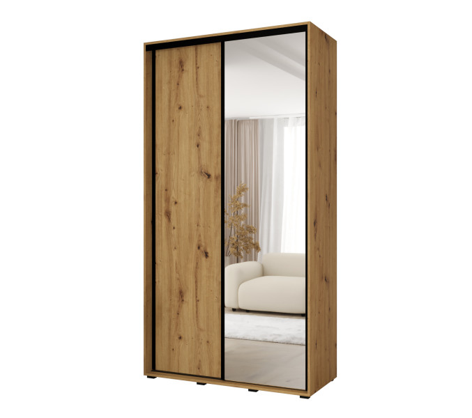 Szafa przesuwna VADO 3 45 x 140 cm, dąb artisan /dąb artisan/czarny 851368
