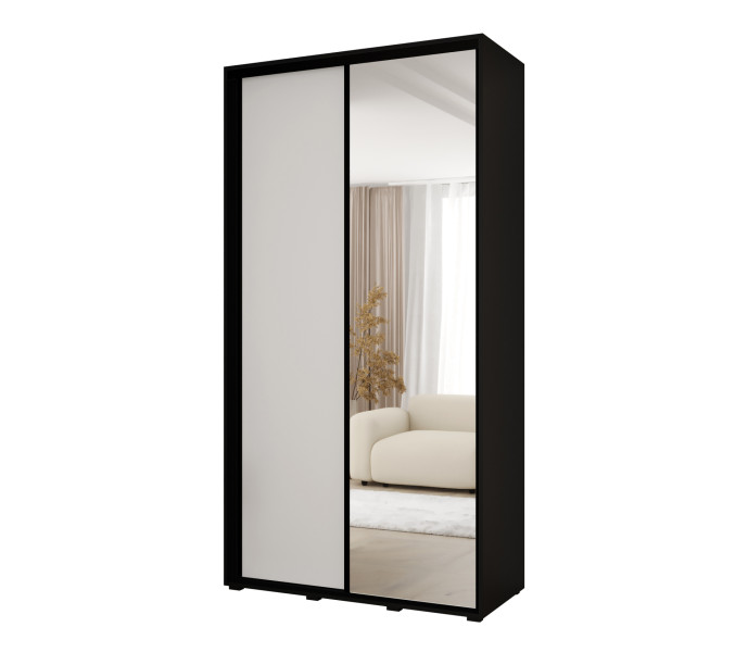 Szafa przesuwna VADO 3 60 x 140 cm, czarny /biały/czarny 851369
