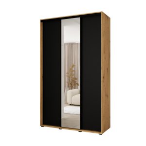 Szafa przesuwna VADO 3 60 x 150 cm, dąb artisan /czarny /czarny 851356 Szafa przesuwna VADO 3 60 x 150 cm, dąb artisan /czarny /czarny 851356
