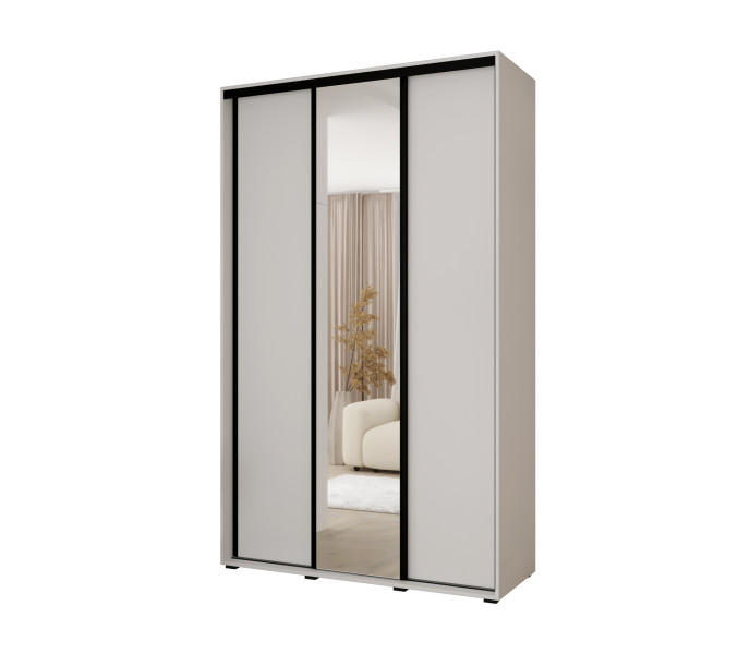Szafa przesuwna VADO 3 60 x 160 cm, biały /biały/czarny 917059