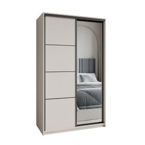 Szafa przesuwna VARO 120 cm z lustrem Kaszmir + Czarny 731263 Szafa przesuwna VARO 120 cm z lustrem Kaszmir + Czarny 731263