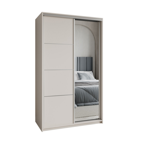 Szafa przesuwna VARO 120 cm z lustrem Kaszmir + Satyna 731211