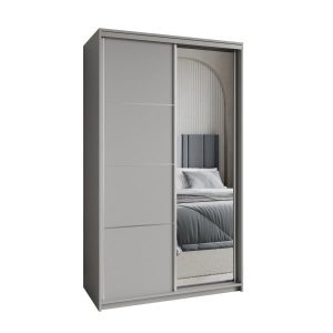 Szafa przesuwna VARO 120 cm z lustrem Szara + Satyna 731287 Szafa przesuwna VARO 120 cm z lustrem Szara + Satyna 731287