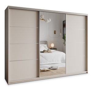 Szafa przesuwna VARO 250 cm z lustrem Kaszmir + Satyna 731233