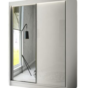 Szafa przesuwna VELIS z lustrem 120-Biała mat+lacobel biały 234333 Szafa przesuwna VELIS z lustrem 120-Biała mat+lacobel biały 234333