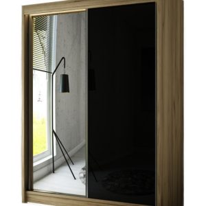 Szafa przesuwna VELIS z lustrem 120-Craft zł.+lacobel czarny 234299 Szafa przesuwna VELIS z lustrem 120-Craft zł.+lacobel czarny 234299