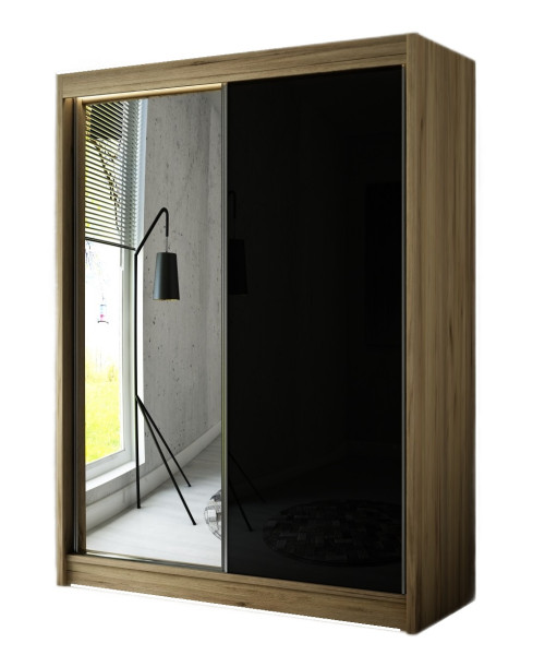 Szafa przesuwna VELIS z lustrem 120-Craft zł.+lacobel czarny 234299