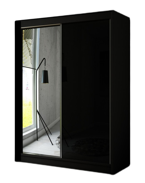 Szafa przesuwna VELIS z lustrem 120-Czarna+lacobel czarny 234290