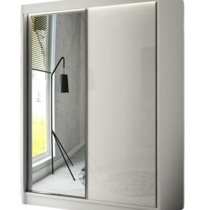 Szafa przesuwna VELIS z lustrem 150-Biała mat+lacobel biały 234302 Szafa przesuwna VELIS z lustrem 150-Biała mat+lacobel biały 234302