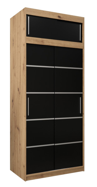 Szafa przesuwna Verona 1 100 artisan + czarny z nadstawką 97137
