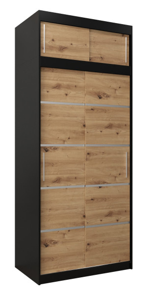 Szafa przesuwna Verona 1 100 czarny + artisan z nadstawką 97122