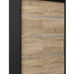 Szafa przesuwna Verona 1 100 czarny + sonoma z nadstawką 97099 Szafa przesuwna Verona 1 100 czarny + sonoma z nadstawką 97099