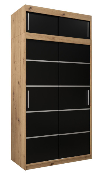 Szafa przesuwna Verona 1 120 artisan + czarny z nadstawką 97409