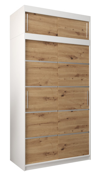 Szafa przesuwna Verona 1 120 biały + artisan z nadstawką 97067