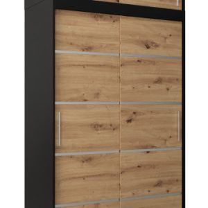 Szafa przesuwna Verona 1 120 czarny + artisan z nadstawką 97267