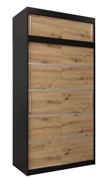Szafa przesuwna Verona 1 120 czarny + artisan z nadstawką 97267