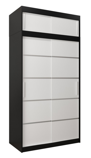Szafa przesuwna Verona 1 120 czarny + biały z nadstawką 97538