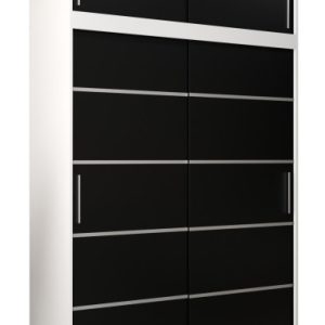 Szafa przesuwna Verona 1 150 biały + czarny z nadstawką 97496