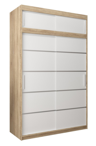 Szafa przesuwna Verona 1 150 sonoma + biały z nadstawką 97026