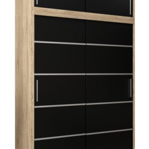 Szafa przesuwna Verona 1 150 sonoma + czarny z nadstawką 97299 Szafa przesuwna Verona 1 150 sonoma + czarny z nadstawką 97299