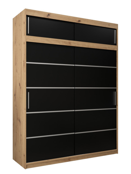 Szafa przesuwna Verona 1 180 artisan + czarny z nadstawką 97305