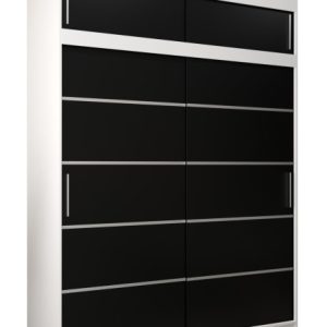Szafa przesuwna Verona 1 180 biały + czarny z nadstawką 97288 Szafa przesuwna Verona 1 180 biały + czarny z nadstawką 97288