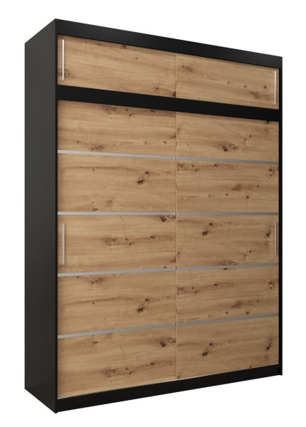 Szafa przesuwna Verona 1 180 czarny + artisan z nadstawką 97226