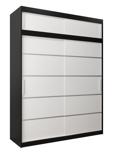 Szafa przesuwna Verona 1 180 czarny + biały z nadstawką 97007