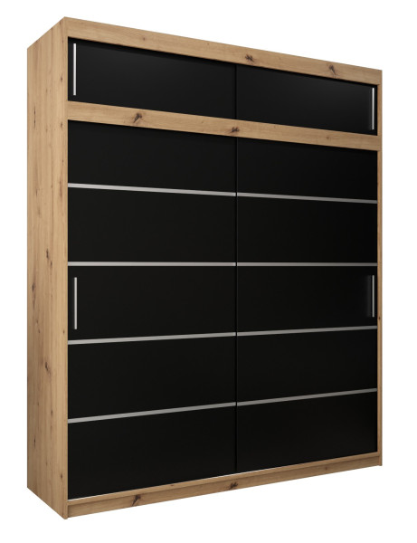 Szafa przesuwna Verona 1 200 artisan + czarny z nadstawką 97144
