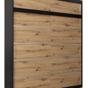 Szafa przesuwna Verona 1 200 czarny + artisan z nadstawką 97112