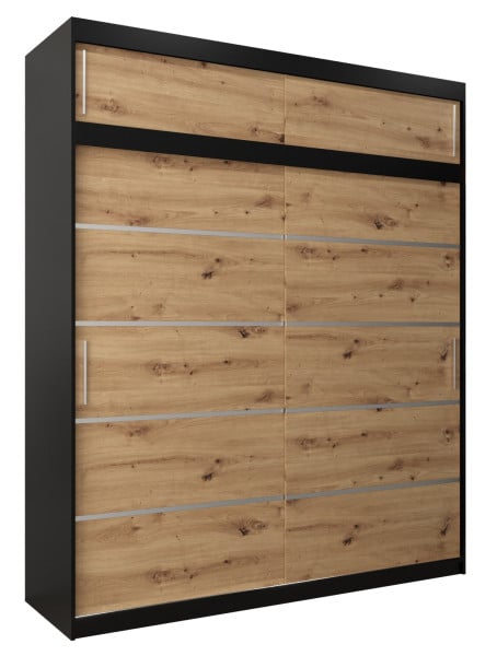 Szafa przesuwna Verona 1 200 czarny + artisan z nadstawką 97112