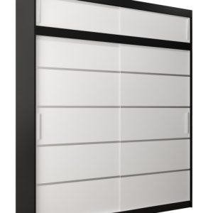 Szafa przesuwna Verona 1 200 czarny + biały z nadstawką 97306