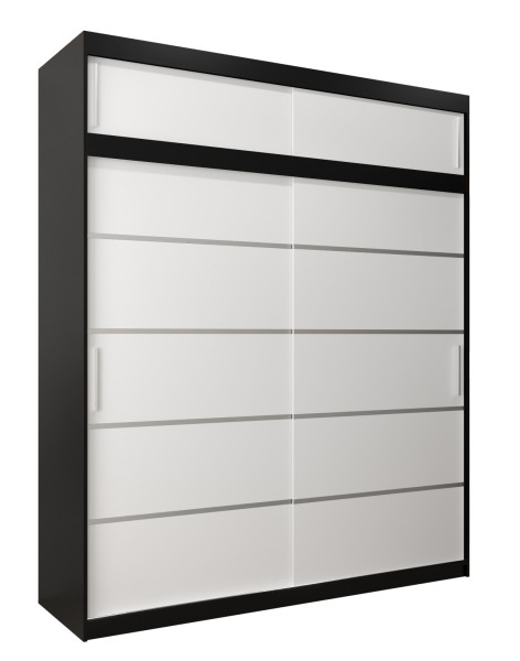 Szafa przesuwna Verona 1 200 czarny + biały z nadstawką 97306