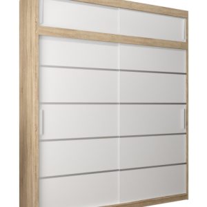 Szafa przesuwna Verona 1 200 sonoma + biały z nadstawką 97040
