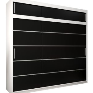 Szafa przesuwna Verona 1 250 biały + czarny z nadstawką 97082 Szafa przesuwna Verona 1 250 biały + czarny z nadstawką 97082