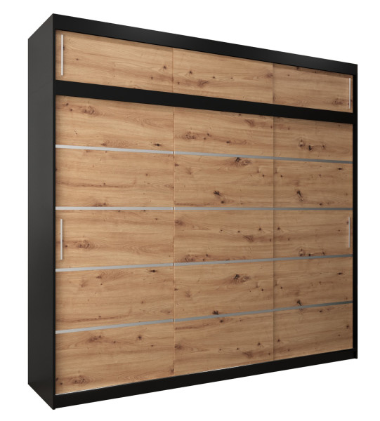 Szafa przesuwna Verona 1 250 czarny + artisan z nadstawką 97230