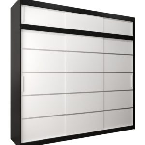 Szafa przesuwna Verona 1 250 czarny + biały z nadstawką 97316 Szafa przesuwna Verona 1 250 czarny + biały z nadstawką 97316