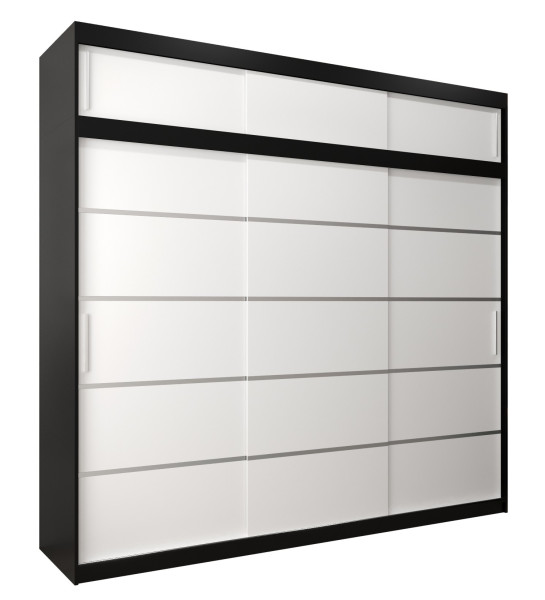 Szafa przesuwna Verona 1 250 czarny + biały z nadstawką 97316