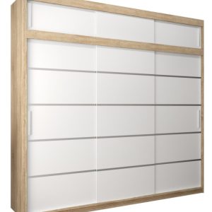 Szafa przesuwna Verona 1 250 sonoma + biały z nadstawką 96982 Szafa przesuwna Verona 1 250 sonoma + biały z nadstawką 96982