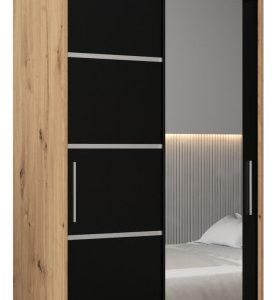 Szafa przesuwna Verona 2 100 artisan + czarny z nadstawką 96984 Szafa przesuwna Verona 2 100 artisan + czarny z nadstawką 96984