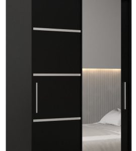 Szafa przesuwna Verona 2 100 czarny + czarny z nadstawką 97443 Szafa przesuwna Verona 2 100 czarny + czarny z nadstawką 97443