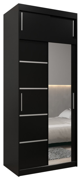 Szafa przesuwna Verona 2 100 czarny + czarny z nadstawką 97443