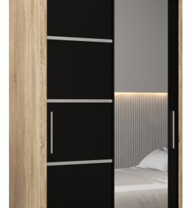 Szafa przesuwna Verona 2 100 sonoma + czarny z nadstawką 97516 Szafa przesuwna Verona 2 100 sonoma + czarny z nadstawką 97516