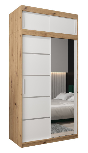 Szafa przesuwna Verona 2 120 artisan + biały z nadstawką 97033