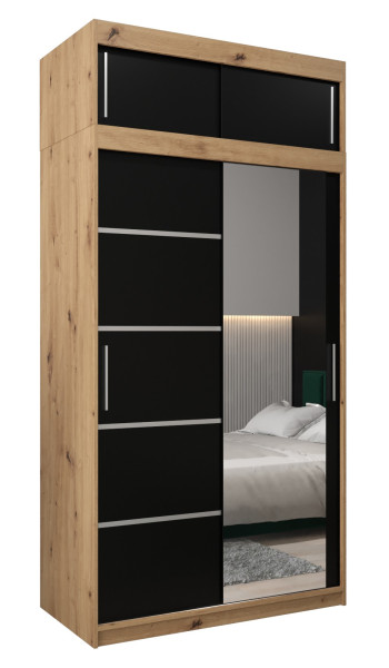 Szafa przesuwna Verona 2 120 artisan + czarny z nadstawką 97445