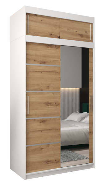 Szafa przesuwna Verona 2 120 biały + artisan z nadstawką 96970