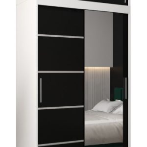Szafa przesuwna Verona 2 120 biały + czarny z nadstawką 97185 Szafa przesuwna Verona 2 120 biały + czarny z nadstawką 97185
