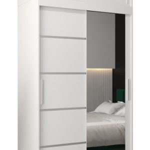 Szafa przesuwna Verona 2 120 biały + biały z nadstawką 97474 Szafa przesuwna Verona 2 120 biały + biały z nadstawką 97474