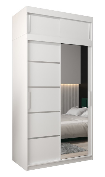 Szafa przesuwna Verona 2 120 biały + biały z nadstawką 97474
